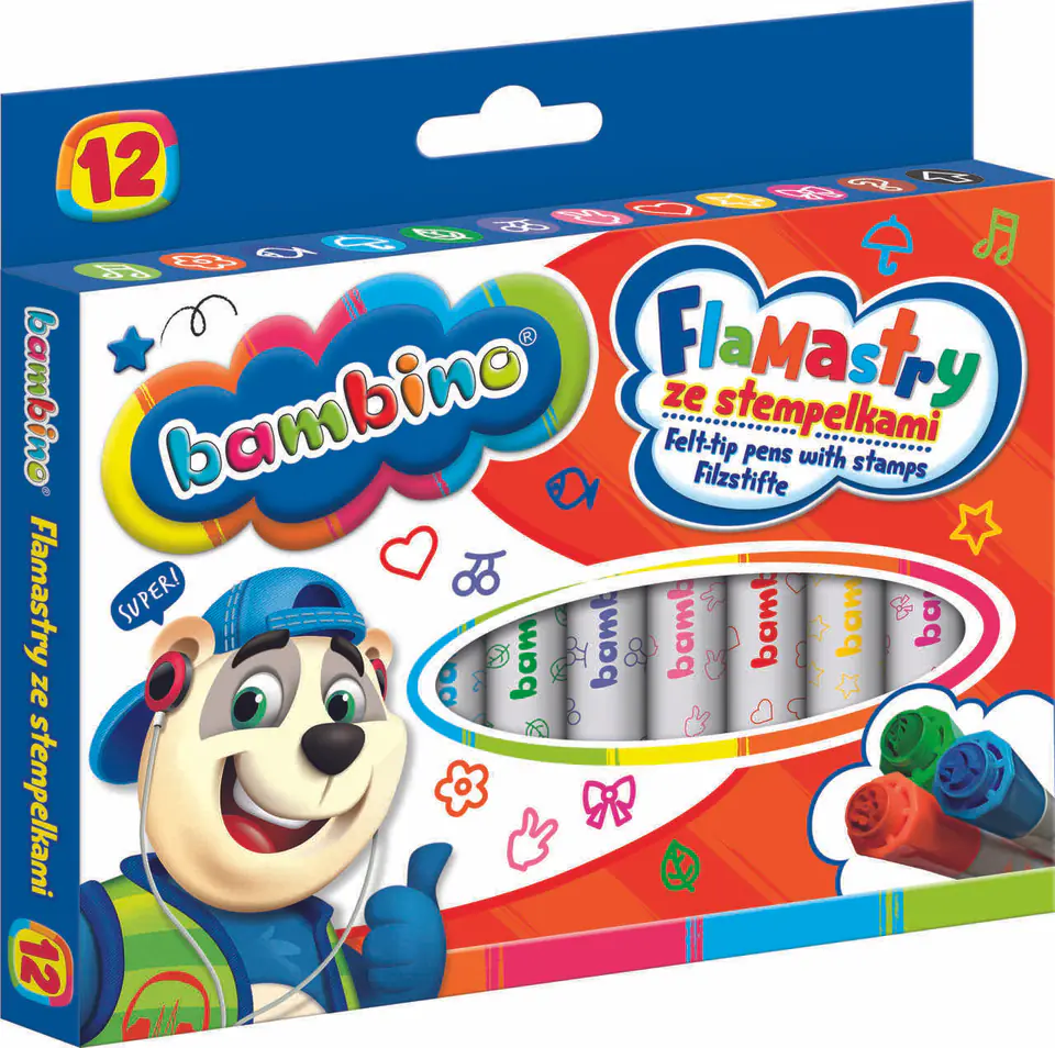 ⁨BAMBINO Felt-tip pens 12 colours⁩ at Wasserman.eu