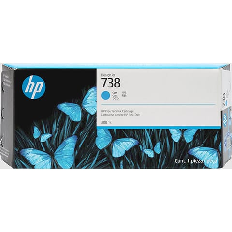 ⁨HP oryginalny ink / tusz 676M6A, HP 738, cyan, 300ml⁩ w sklepie Wasserman.eu