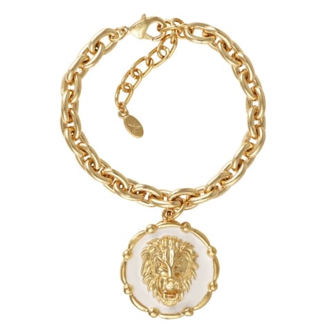 ⁨Bransoletka z lwem na białym tle (B23/LAT/83Au)⁩ w sklepie Wasserman.eu