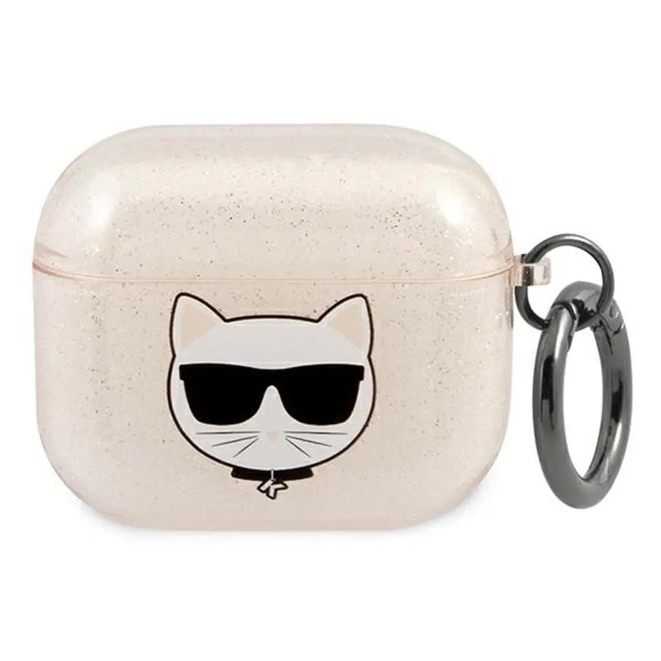 ⁨Karl Lagerfeld KLA3UCHGD AirPods 3 cover złoty/gold Glitter Choupette⁩ w sklepie Wasserman.eu