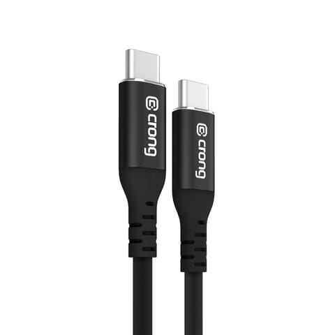 ⁨Crong Soft Link - Kabel 100W PD 5A USB-C do USB-C 25cm (czarny)⁩ w sklepie Wasserman.eu