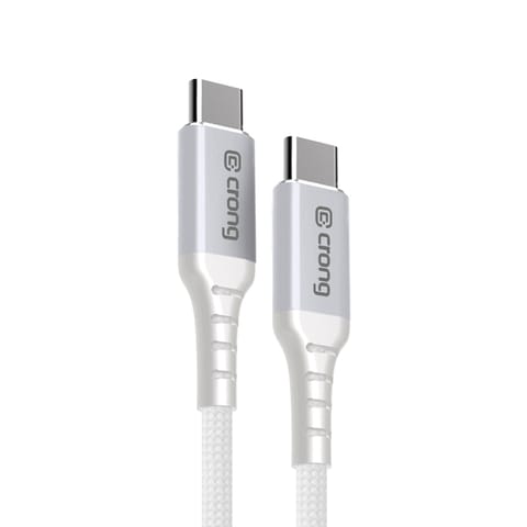 ⁨Crong Armor Link - Kabel 60W PD 3A USB-C do USB-C 150cm (biały)⁩ w sklepie Wasserman.eu