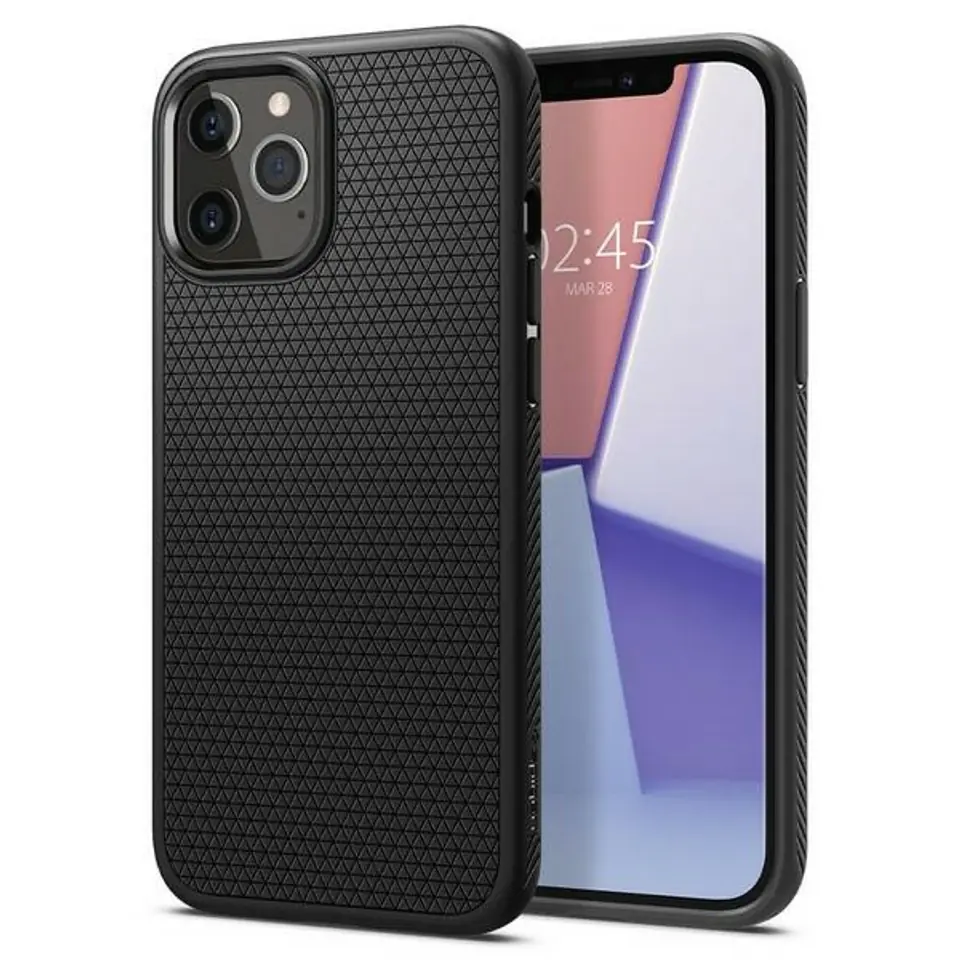 ⁨Spigen Liquid Air iPhone 12/12 Pro 6,1" czarny/black matte ACS01701⁩ w sklepie Wasserman.eu