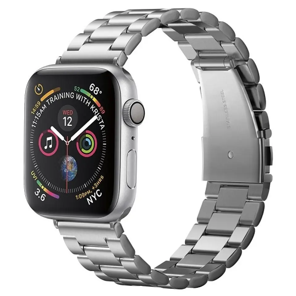 ⁨Spigen Modern Fit Band Apple Watch 1/2/3 /4/5/6/7/SE 42/44/45mm srebrny/silver 062MP25404⁩ w sklepie Wasserman.eu