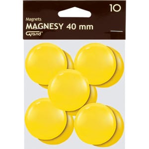 ⁨Magnesy do tablic Grand śr.40mm żółte (10)⁩ w sklepie Wasserman.eu