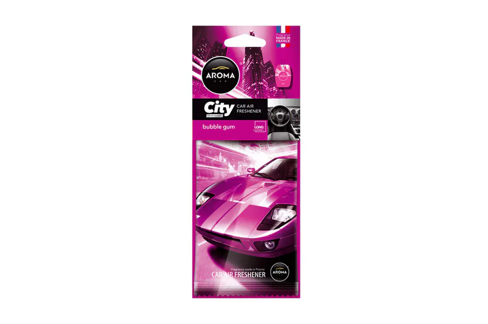 ⁨Odświeżacz powietrza aroma car city card bubble gum⁩ w sklepie Wasserman.eu