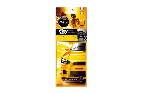 ⁨Aroma car city card vanilia air freshener⁩ at Wasserman.eu