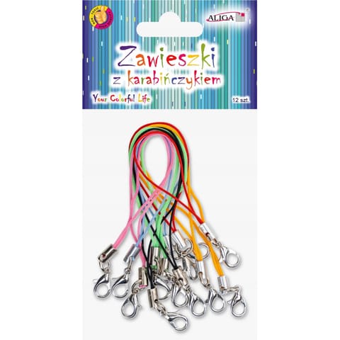 ⁨Zawieszki z karabińczykiem mix kolorów 7cm (12 sztuk) PH-8305 ALIGA⁩ w sklepie Wasserman.eu