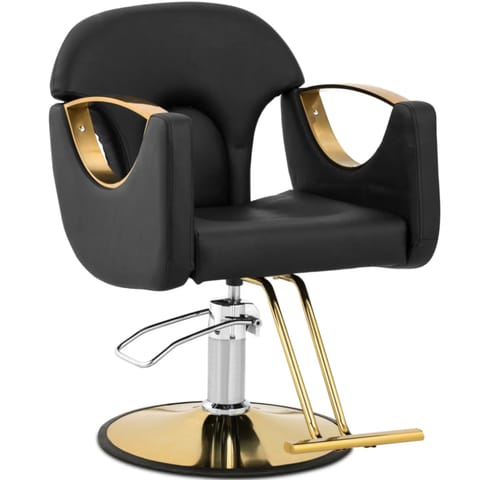 ⁨Fotel fryzjerski barberski z podnóżkiem BARTON - czarny⁩ w sklepie Wasserman.eu