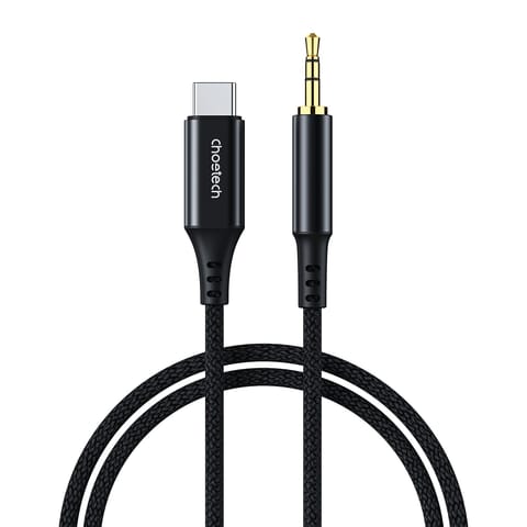 Kabel przewód audio AUX USB-C - mini jack 3.5mm 2 m - czarny w sklepie Wasserman.eu