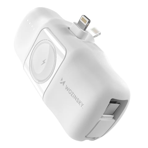 ⁨Mini powerbank 5000mAh 15W iPhone Lightning i ładowarką do Apple Watch - biały⁩ w sklepie Wasserman.eu