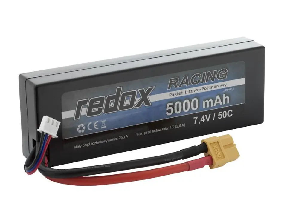 ⁨Redox RACING 5000 mAh 7,4V 50C Hardcase Samochodowy pakiet LiPo⁩ w sklepie Wasserman.eu