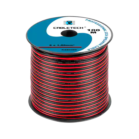 ⁨Kabel głośnikowy CCA 1.5mm czarno-czerwony⁩ w sklepie Wasserman.eu
