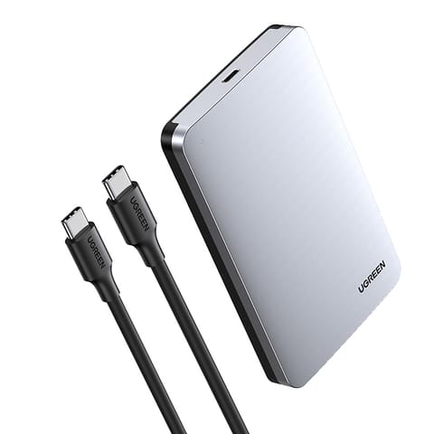 Kieszeń na dysk twardy 2.5'' SATA 3.0 6Gbps + kabel USB-C 0.5m - srebrny w sklepie Wasserman.eu
