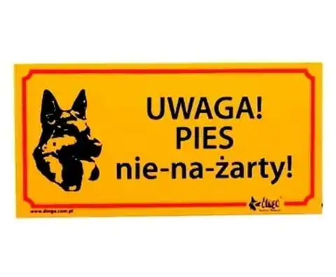 ⁨Dingo Warning sign "Attention! Dog not-a-joke!"⁩ at Wasserman.eu