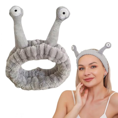 ⁨Opaska kosmetyczna do włosów ślimak, szara pluszowa 20x5cm OPK22SZ⁩ w sklepie Wasserman.eu