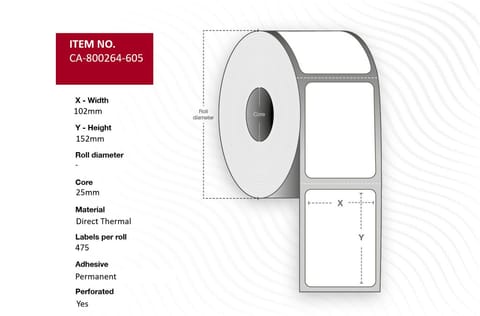 Capture Label 102 x 152mm, Core 25mm, w sklepie Wasserman.eu