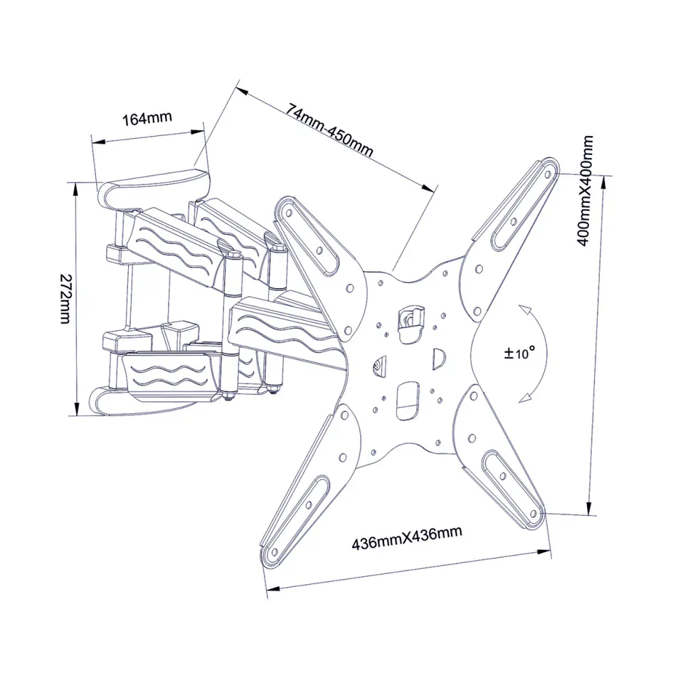 ⁨HOLDER FOR LED/LCD TV 19-55" 35KG AR-73 ART reg. vertical/horizontal⁩ at Wasserman.eu