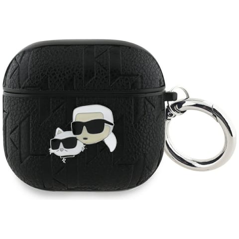 ⁨Etui Karl Lagerfeld Monogram Karl &      Choupette Head do AirPods 4 czarny⁩ w sklepie Wasserman.eu