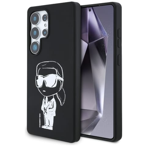 ⁨Etui Karl Lagerfeld Silicone Graffiti    Ikonik Printed Logo MagSafe do Samsung Galaxy S25 Ultra czarny⁩ w sklepie Wasserman.eu
