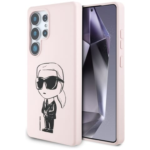 ⁨Etui Karl Lagerfeld Silicone Graffiti Ikonik Printed Logo MagSafe do Samsung Galaxy S25 Ultra różowy⁩ w sklepie Wasserman.eu