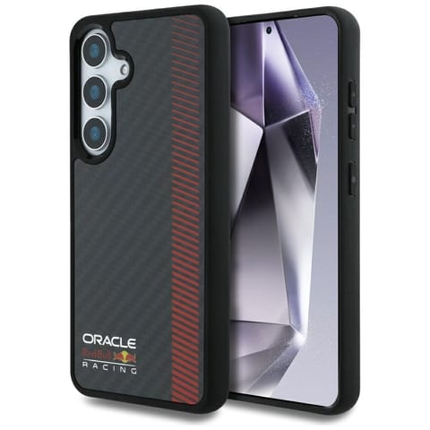 ⁨Etui Red Bull Real Carbon Fiber Powerbar MagSafe do Samsung Galaxy S25 czarny⁩ w sklepie Wasserman.eu
