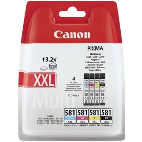 ⁨Canon oryginalny ink / tusz CLI-581XXL BK/C/M/Y MULTI, 1998C006, CMYK⁩ w sklepie Wasserman.eu