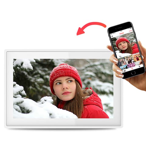 ⁨Denver PFF-1021WHITE digital photo frame White 25.6 cm (10.1") Touchscreen Wi-Fi⁩ at Wasserman.eu