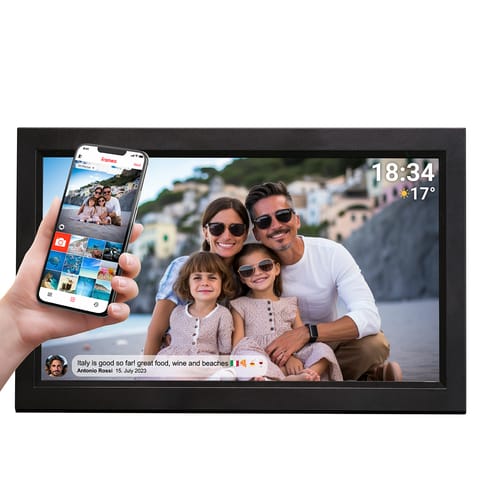 ⁨Ramka cyfrowa 15.6'' 16GB microSD WiFi Frameo PFF-1503B - czarna⁩ w sklepie Wasserman.eu