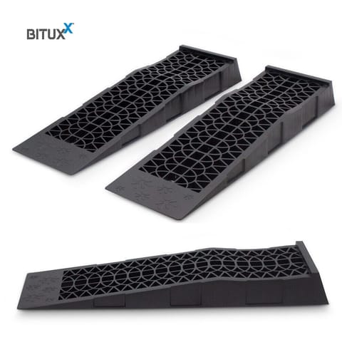 ⁨Zestaw ramp Bituxx rampy najazdowe z HDPE komplet 2 sztuk udźwig 5000 kg⁩ w sklepie Wasserman.eu