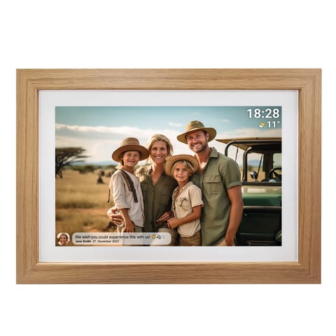 Denver photo frame with FRAMEO 10.1" 16GB light wood at Wasserman.eu