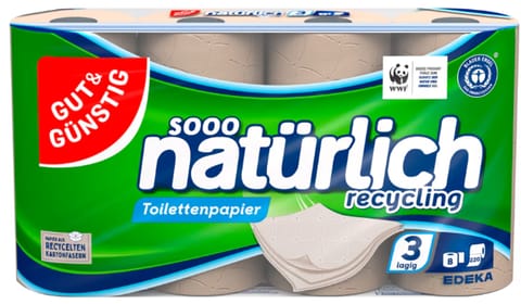 ⁨G&G Papier Toaletowy z Recyklingu 8 x 220 blatów⁩ w sklepie Wasserman.eu