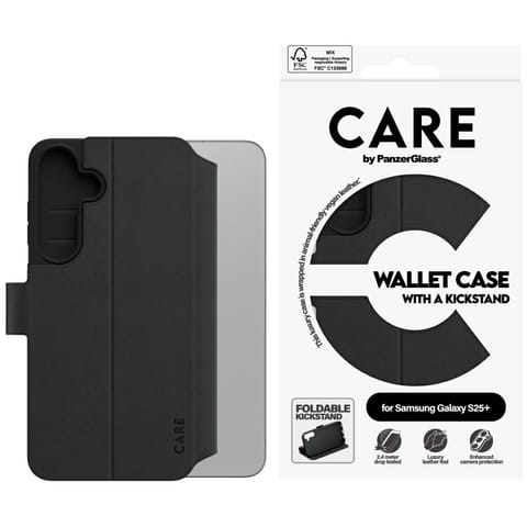 ⁨Etui CARE by PanzerGlass Feature Wallet  Kickstand do Samsung Galaxy S25+ czarny⁩ w sklepie Wasserman.eu