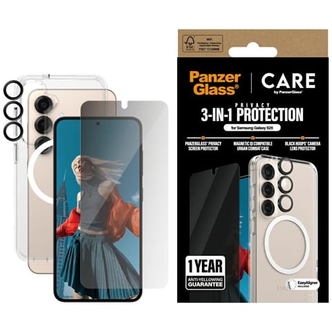 ⁨Zestaw ochronny CARE by PanzerGlass       Flagship 3w1 Etui+Szkło Prywatyzujące+Lens do Samsung Galaxy S25⁩ w sklepie Wasserman.eu