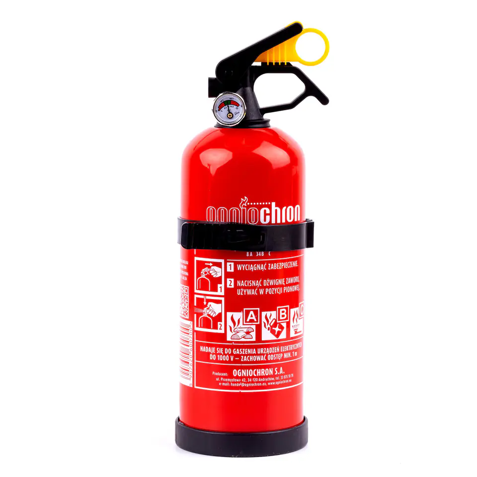 ⁨Abc powder fire extinguisher with pressure gauge and hanger, 1 kg⁩ at Wasserman.eu