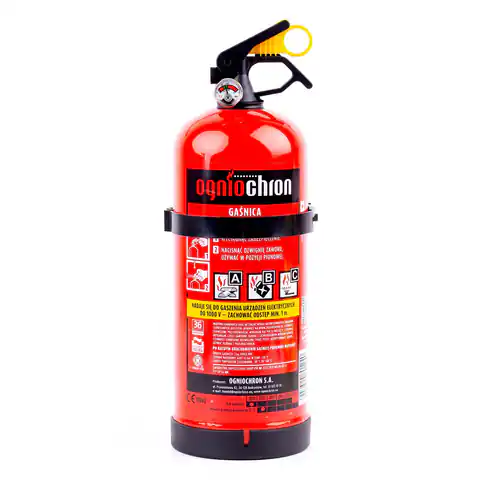 ⁨Powder fire extinguisher 2 kg abc with plastic head, pressure gauge and hanger⁩ at Wasserman.eu