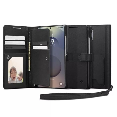 ⁨Etui do Samsung Galaxy S25 Ultra Black Spigen Wallet "S"⁩ w sklepie Wasserman.eu