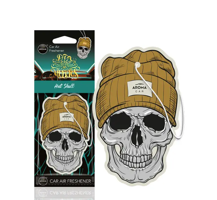 ⁨Muertos hat skull air freshener⁩ at Wasserman.eu