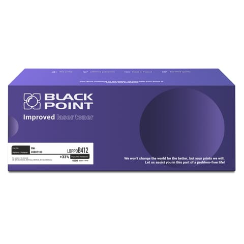 ⁨Toner BLACK POINT LBPPOB412 OKI 45807102⁩ w sklepie Wasserman.eu