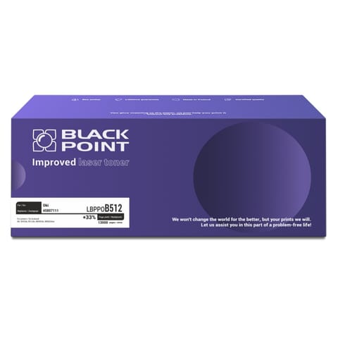 ⁨Toner BLACK POINT LBPPOB512 OKI 45807111⁩ w sklepie Wasserman.eu