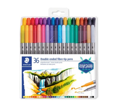 ⁨Flamastry dwustronne Design Journey 3mm i 0.5-0.8 mm 36 kol. Staedtler⁩ w sklepie Wasserman.eu