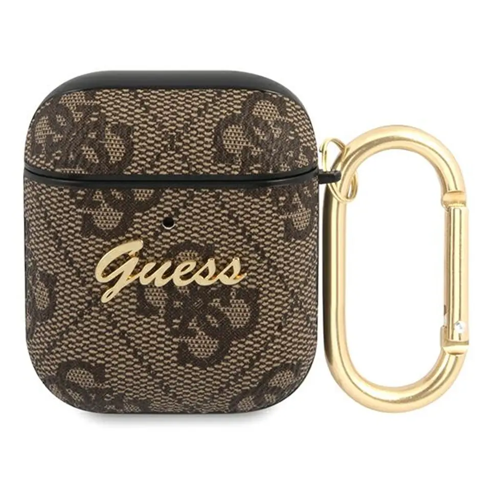 ⁨Guess GUA24GSMW AirPods cover brown/brown 4G Script Metal Collection⁩ at Wasserman.eu