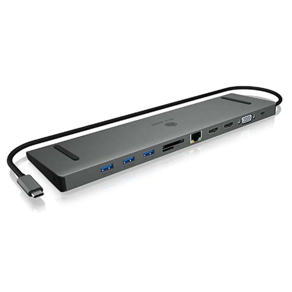 ⁨Stacja dokująca IB-DK2106-C Type-C z potrójnym wyjściem wideo, 2x High Speed HDMI typu A, 1x interfejs VGA, trzy interfejsy USB 3.0Single⁩ w sklepie Wasserman.eu