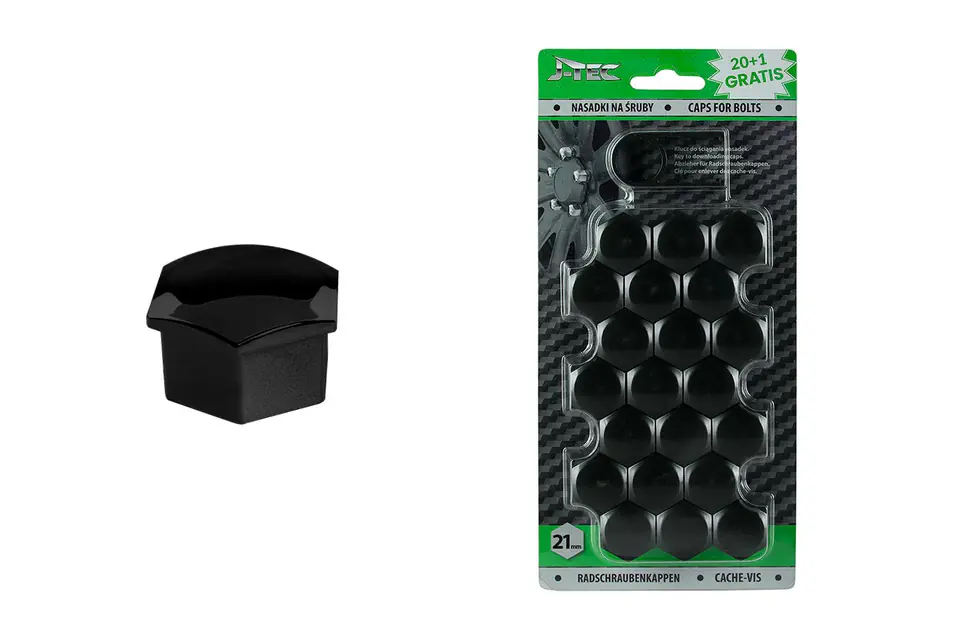 ⁨Screw caps 21 mm black⁩ at Wasserman.eu