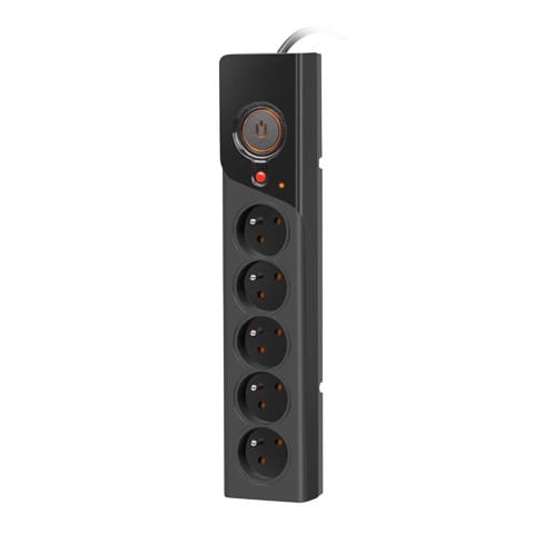 ⁨ARCON Z5 PROTECTING POWER STRIP 5X SOCKETS, 3M CABLE, BLACK⁩ w sklepie Wasserman.eu