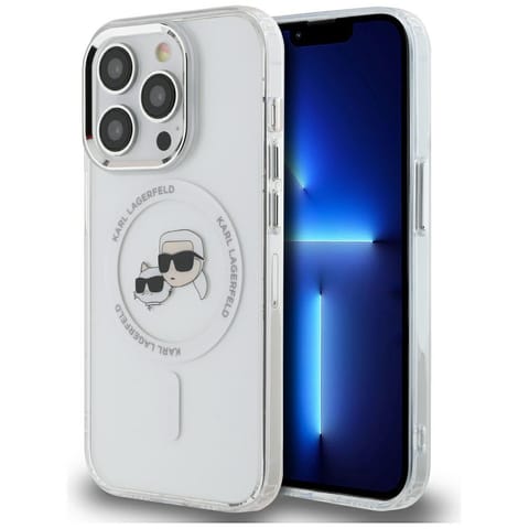 ⁨Karl Lagerfeld KLHMP14LHLSKCH iPhone 14 Pro 6.1" biały/white hardcase IML Metal Karl&Choupette Head MagSafe⁩ w sklepie Wasserman.eu
