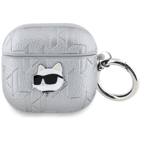 ⁨Etui Karl Lagerfeld Monogram Choupette   Head do AirPods 4 srebrny⁩ w sklepie Wasserman.eu