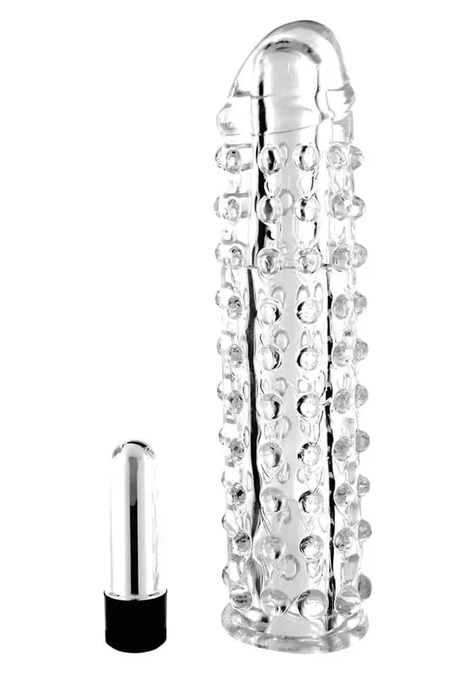 ⁨Penis cap with vibration length 16cm, transparent⁩ at Wasserman.eu