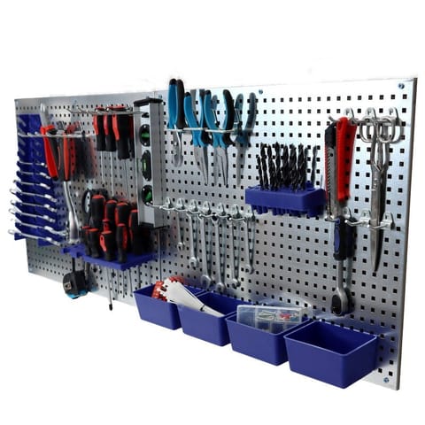 ⁨Ścianka narzędziowa perforowana metalowa z 32 uchwytami⁩ w sklepie Wasserman.eu