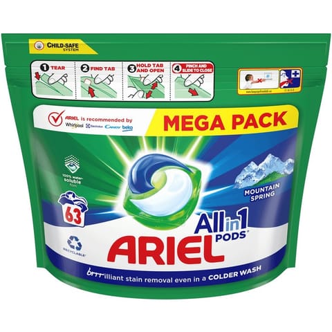 ⁨Kapsułki do prania ARIEL ALL IN 1 PODS white (63szt)⁩ w sklepie Wasserman.eu